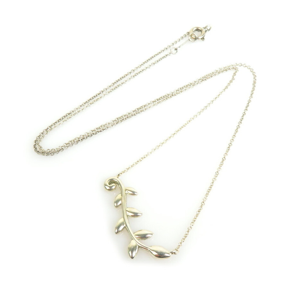 Tiffany Co Olive Leaf Necklace Sterling Silver